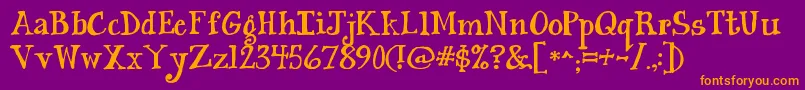 Jandasiestasunset Font – Orange Fonts on Purple Background