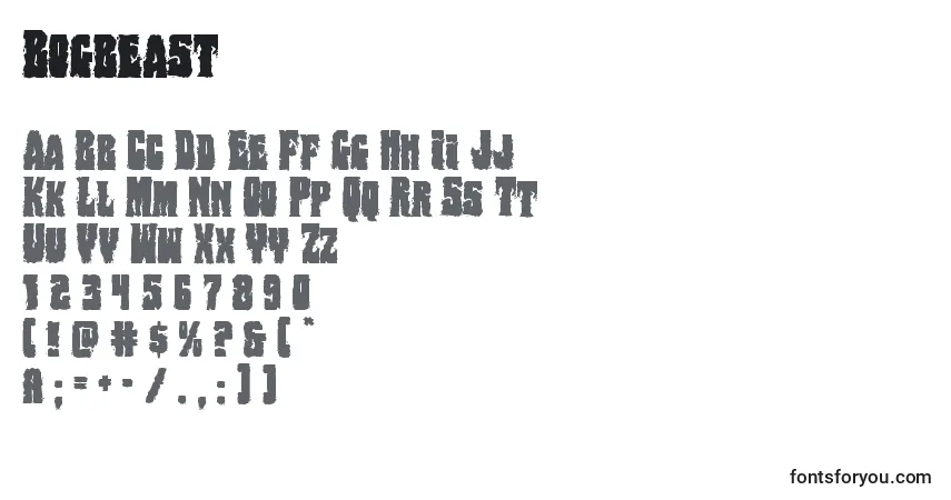 Fuente Bogbeast - alfabeto, números, caracteres especiales