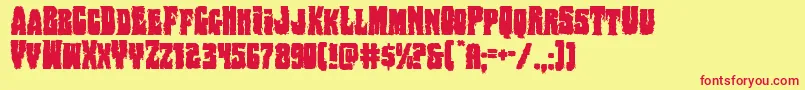 Bogbeast Font – Red Fonts on Yellow Background