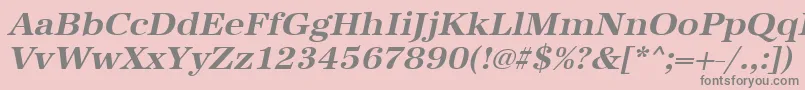 Fonte UrwantiquatwidBoldOblique – fontes cinzas em um fundo rosa