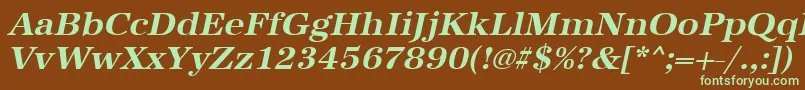 UrwantiquatwidBoldOblique Font – Green Fonts on Brown Background