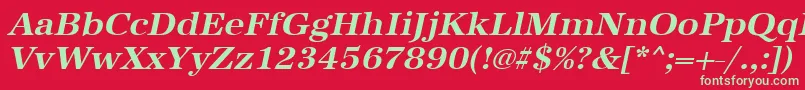 UrwantiquatwidBoldOblique Font – Green Fonts on Red Background