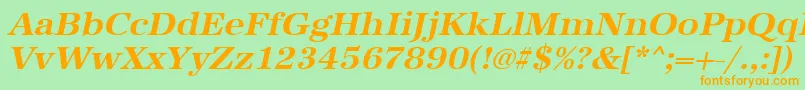 UrwantiquatwidBoldOblique Font – Orange Fonts on Green Background