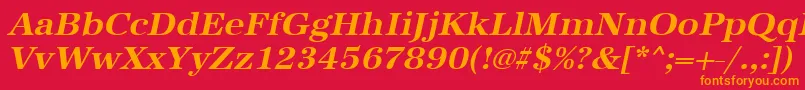 UrwantiquatwidBoldOblique Font – Orange Fonts on Red Background