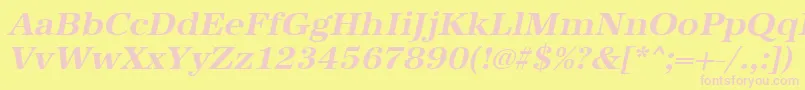 UrwantiquatwidBoldOblique Font – Pink Fonts on Yellow Background