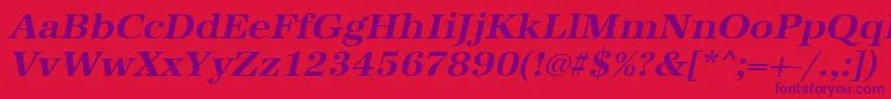 UrwantiquatwidBoldOblique-Schriftart – Violette Schriften auf rotem Hintergrund