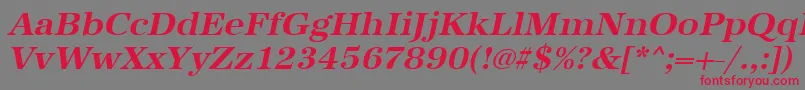フォントUrwantiquatwidBoldOblique – 赤い文字の灰色の背景
