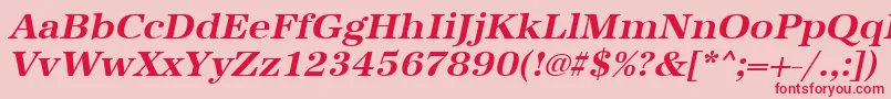 UrwantiquatwidBoldOblique Font – Red Fonts on Pink Background