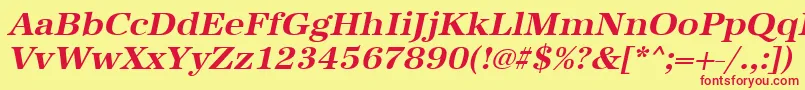 UrwantiquatwidBoldOblique-Schriftart – Rote Schriften auf gelbem Hintergrund