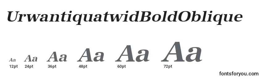 UrwantiquatwidBoldOblique Font Sizes
