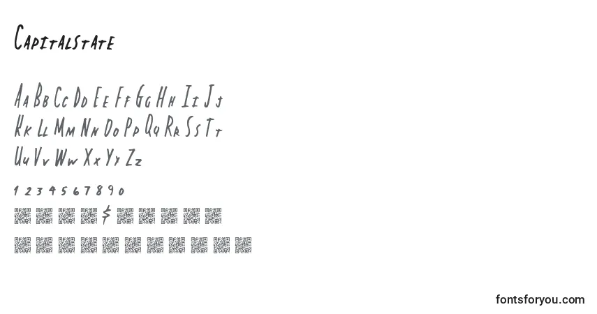 Schriftart Capitalstate – Alphabet, Zahlen, spezielle Symbole
