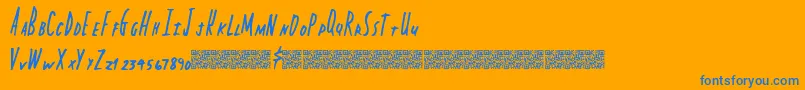 Capitalstate Font – Blue Fonts on Orange Background