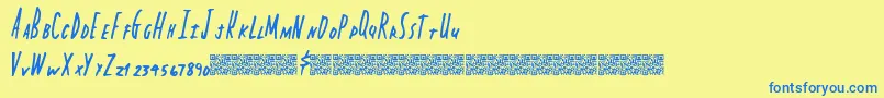 Capitalstate Font – Blue Fonts on Yellow Background