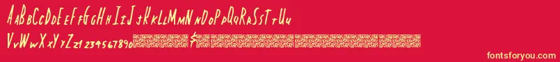 Capitalstate-Schriftart – Gelbe Schriften auf rotem Hintergrund