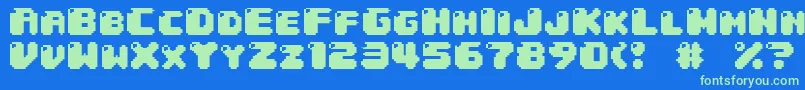 フォント04b30 – 青い背景に緑のフォント