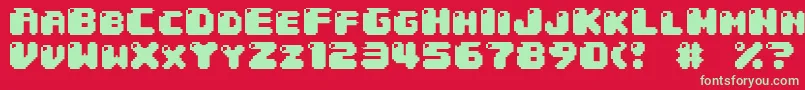 04b30 Font – Green Fonts on Red Background
