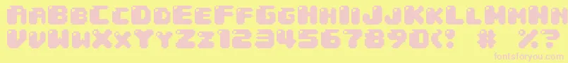 04b30 Font – Pink Fonts on Yellow Background