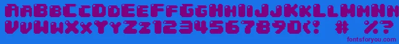 04b30 Font – Purple Fonts on Blue Background