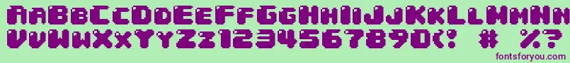 04b30 Font – Purple Fonts on Green Background