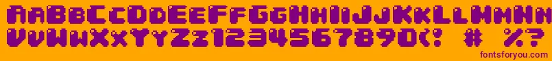 04b30 Font – Purple Fonts on Orange Background