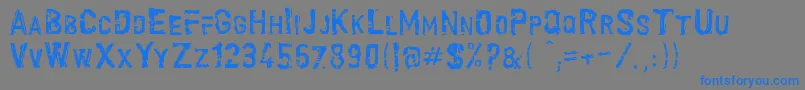 フォントScroonge – 灰色の背景に青い文字