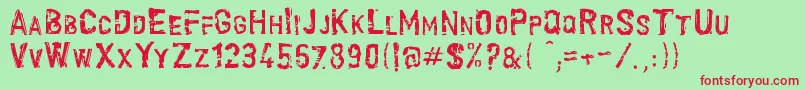 Scroonge Font – Red Fonts on Green Background