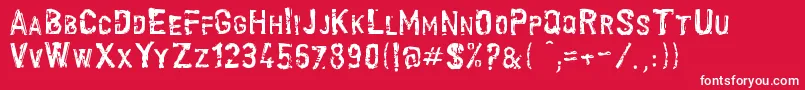 Scroonge Font – White Fonts on Red Background