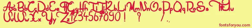ThisNotAFont-fontti – punaiset fontit keltaisella taustalla