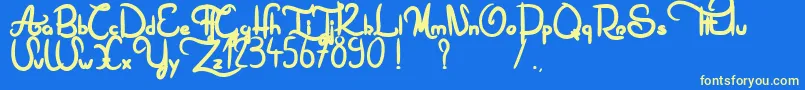 Fonte ThisNotAFont – fontes amarelas em um fundo azul