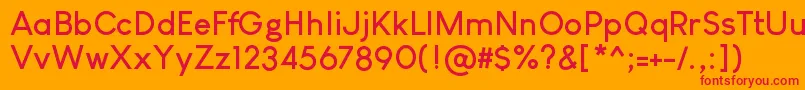 LouisGeorgeCafeBold-Schriftart – Rote Schriften auf orangefarbenem Hintergrund