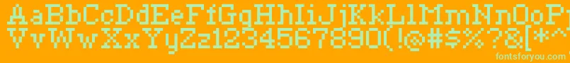 Ceriph0755-Schriftart – Grüne Schriften auf orangefarbenem Hintergrund