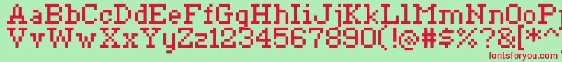 フォントCeriph0755 – 赤い文字の緑の背景