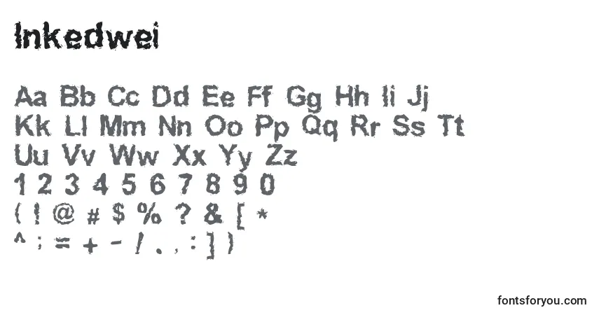 Schriftart Inkedwei – Alphabet, Zahlen, spezielle Symbole