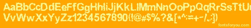 Inkedwei Font – Yellow Fonts on Orange Background