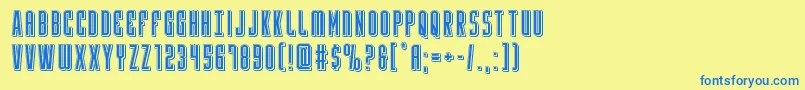 Yfilesepunch Font – Blue Fonts on Yellow Background