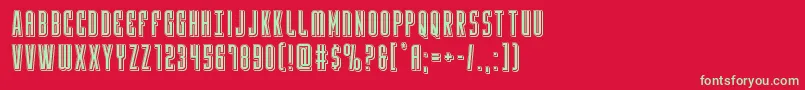 フォントYfilesepunch – 赤い背景に緑の文字