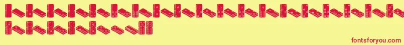 Dotica-Schriftart – Rote Schriften auf gelbem Hintergrund
