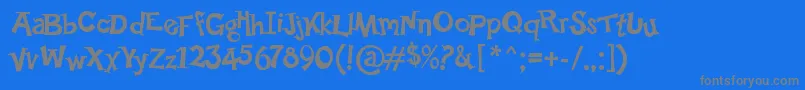 HappySerif-fontti – harmaat kirjasimet sinisellä taustalla