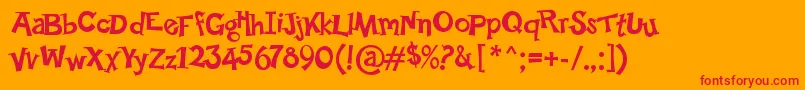 HappySerif Font – Red Fonts on Orange Background