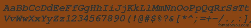 Czcionka CourierPsBolditalic – czarne czcionki na brązowym tle