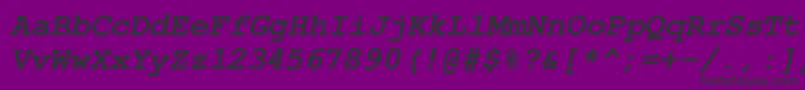 CourierPsBolditalic Font – Black Fonts on Purple Background