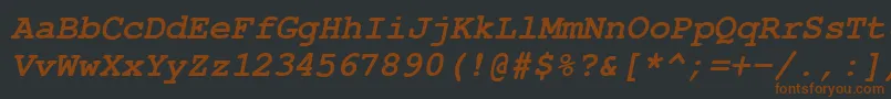 Czcionka CourierPsBolditalic – brązowe czcionki na czarnym tle