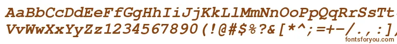 Шрифт CourierPsBolditalic – коричневые шрифты на белом фоне