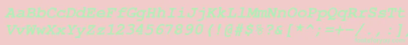 CourierPsBolditalic Font – Green Fonts on Pink Background