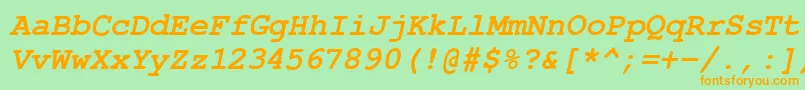 CourierPsBolditalic Font – Orange Fonts on Green Background