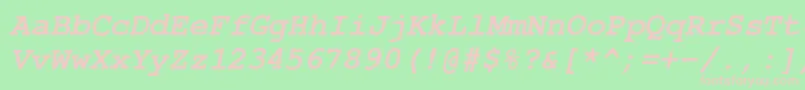 CourierPsBolditalic Font – Pink Fonts on Green Background