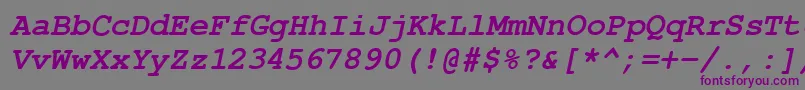 Шрифт CourierPsBolditalic – фиолетовые шрифты на сером фоне