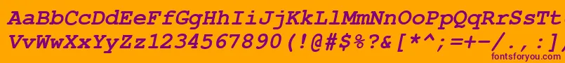 CourierPsBolditalic Font – Purple Fonts on Orange Background