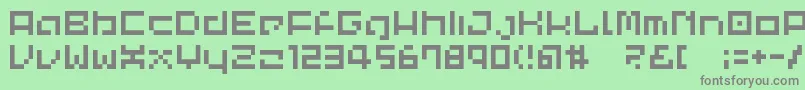 フォントLvdcCommonPix2 – 緑の背景に灰色の文字