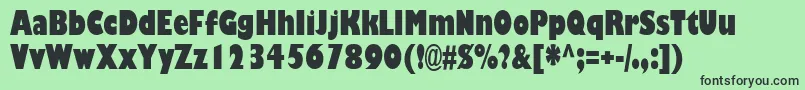 GillBlackCondensedSsiBlackCondensed-fontti – mustat fontit vihreällä taustalla